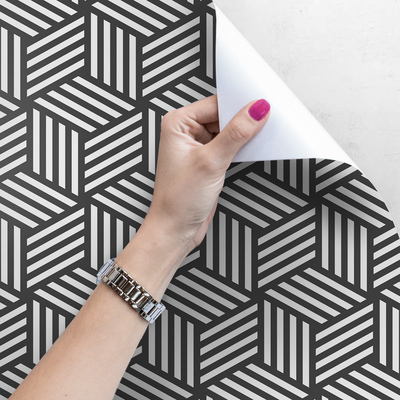 Fotobehang Gestreepte vierkanten