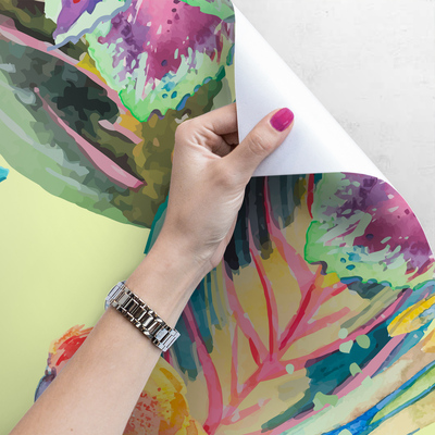 Fotobehang Met kleurrijke papegaaien