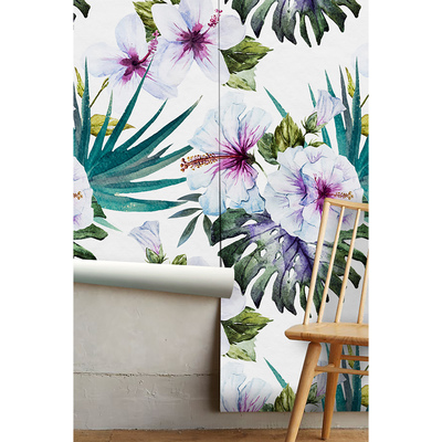 Fotobehang Aquarel Exotische Natuur