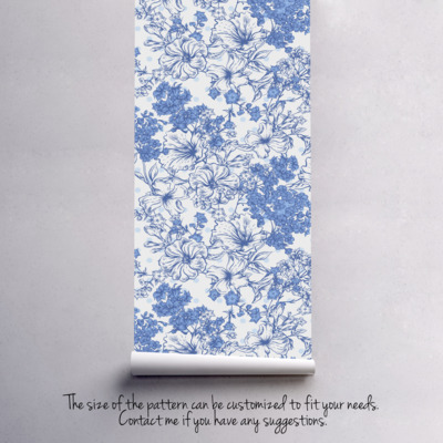 Fotobehang Faience bloemen