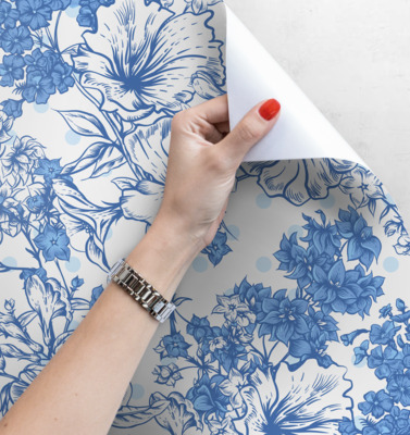 Fotobehang Faience bloemen