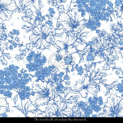 Fotobehang Faience bloemen