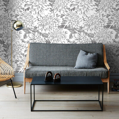 Fotobehang Grafiet Dahlia's