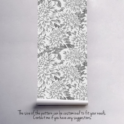 Fotobehang Grafiet Dahlia's