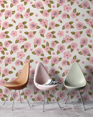 Fotobehang Zoete roze bloemen