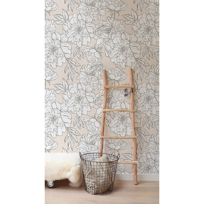 Fotobehang Delicate pioenrozen