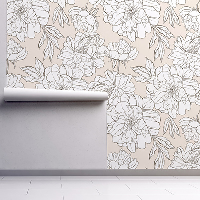 Fotobehang Delicate pioenrozen