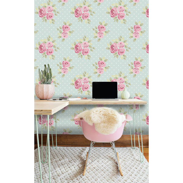 Fotobehang Mint met roze