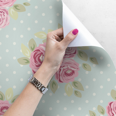 Fotobehang Mint met roze