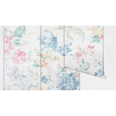 Fotobehang Ontspannen in een tuin vol bloemen