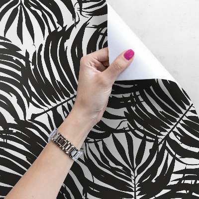 Fotobehang Zwarte palmbladeren