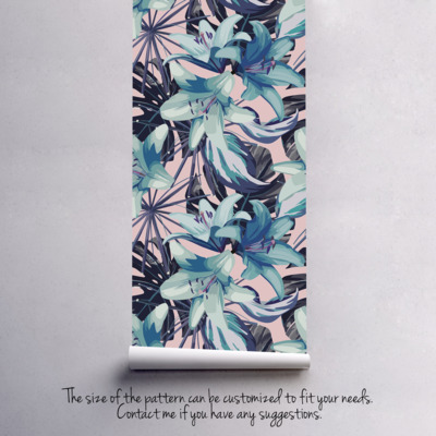 Fotobehang Blauwe lelies