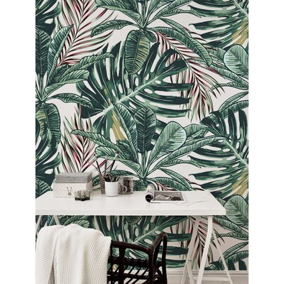 Fotobehang Tropen geschilderd met kleurpotloden