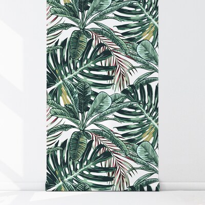 Fotobehang Tropen geschilderd met kleurpotloden