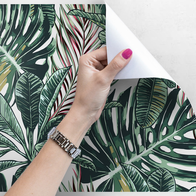 Fotobehang Tropen geschilderd met kleurpotloden