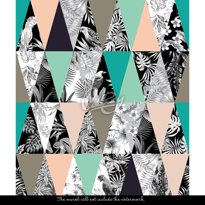 Fotobehang In ruiten en driehoeken