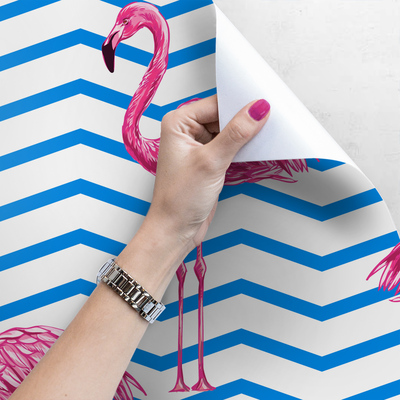 Fotobehang Wijze flamingo's