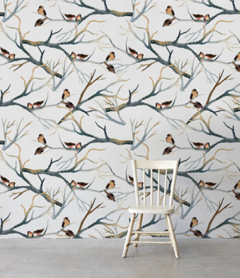 Fotobehang Mussen op de takken