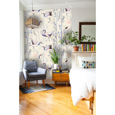 Fotobehang Ochtend tussen de kraanvogels