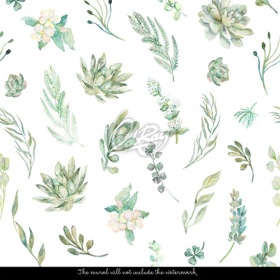 Fotobehang Handgeschilderde bladeren