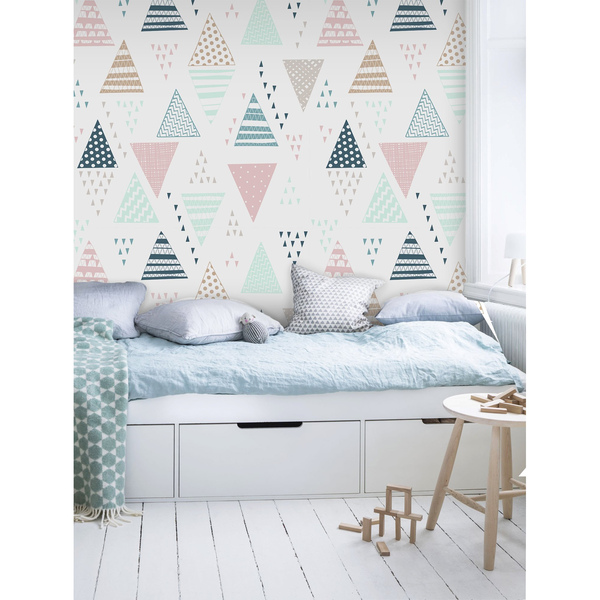 Fotobehang Driehoekige kleurenwaanzin