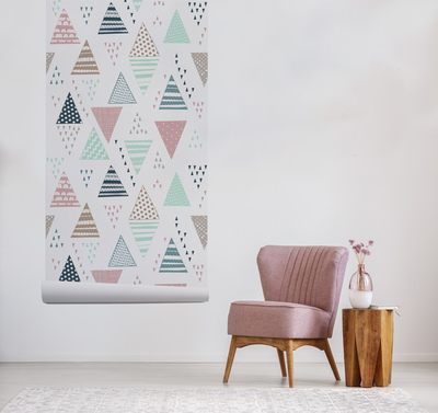 Fotobehang Driehoekige kleurenwaanzin