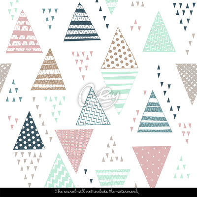 Fotobehang Driehoekige kleurenwaanzin