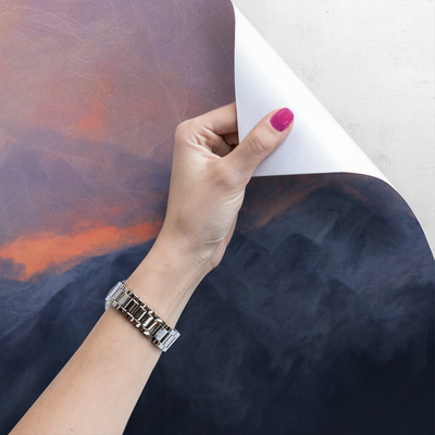 Fotobehang Bergen badend in rood