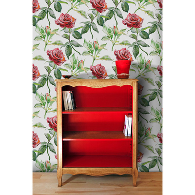 Fotobehang Romantische rozentuin