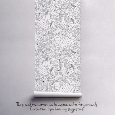 Fotobehang Botanisch kleurboek