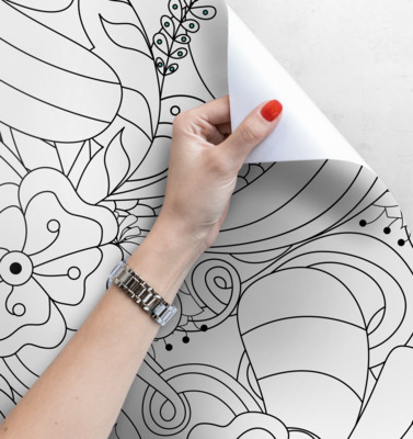 Fotobehang Botanisch kleurboek