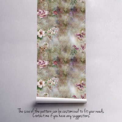 Fotobehang Tuin in de mist