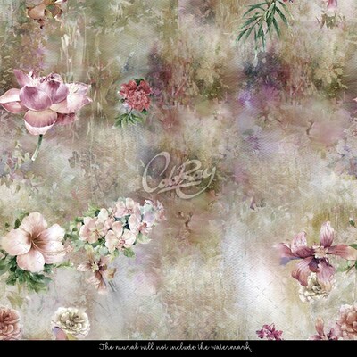 Fotobehang Tuin in de mist