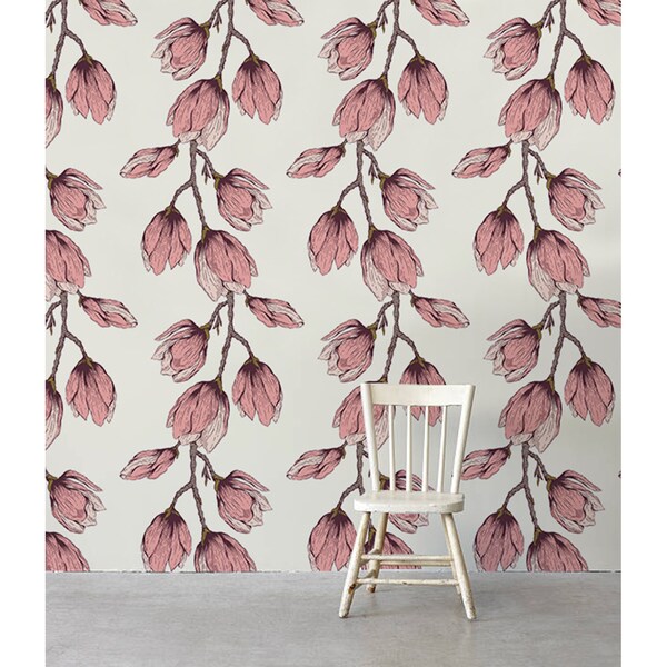 Fotobehang Roze knoppen op de twijgen