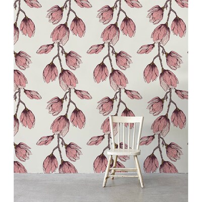 Fotobehang Roze knoppen op de twijgen