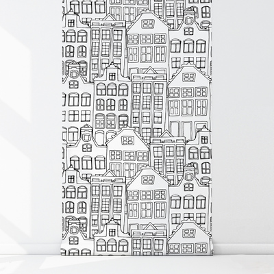 Fotobehang Schets van de grote stad