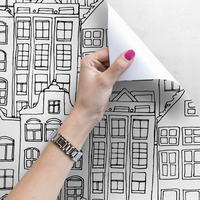 Fotobehang Schets van de grote stad