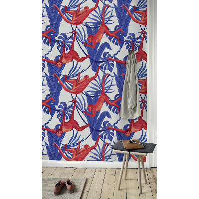 Fotobehang Apen op zoek naar voedsel