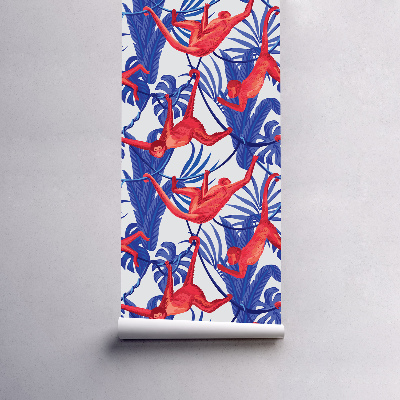 Fotobehang Apen op zoek naar voedsel