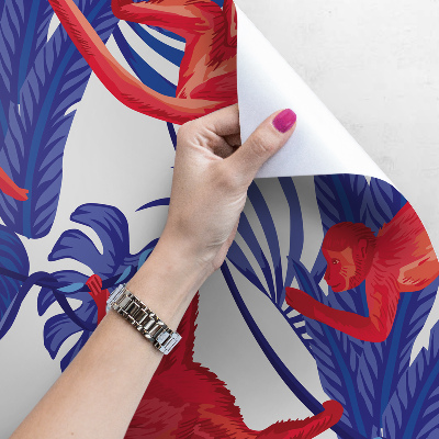 Fotobehang Apen op zoek naar voedsel