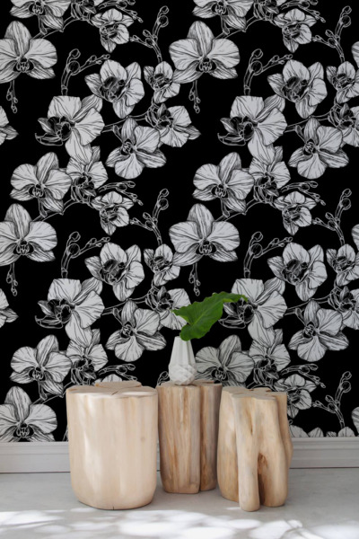 Fotobehang Orchidee in negatief