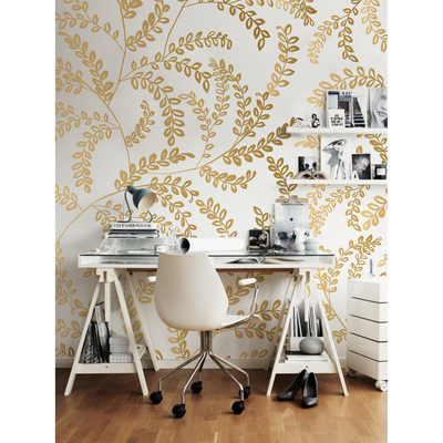 Fotobehang Takje en gouden bladeren