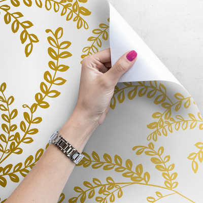 Fotobehang Takje en gouden bladeren