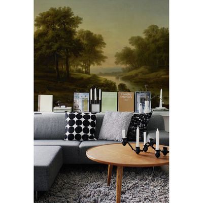 Fotobehang Zonsondergang over de rivier