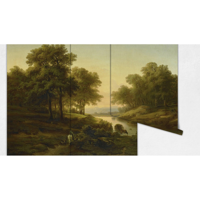 Fotobehang Zonsondergang over de rivier