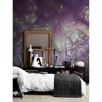 Fotobehang Vuurvliegjes in het bos