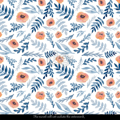 Fotobehang Bloemen in volksstijl