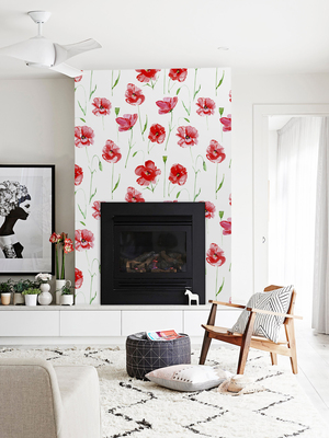 Fotobehang Klaprozen alsof ze geschilderd zijn