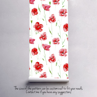 Fotobehang Klaprozen alsof ze geschilderd zijn