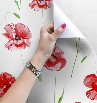 Fotobehang Klaprozen alsof ze geschilderd zijn